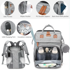 Multifunctional, Large-Capacity Diaper Backpack with Foldable Bed