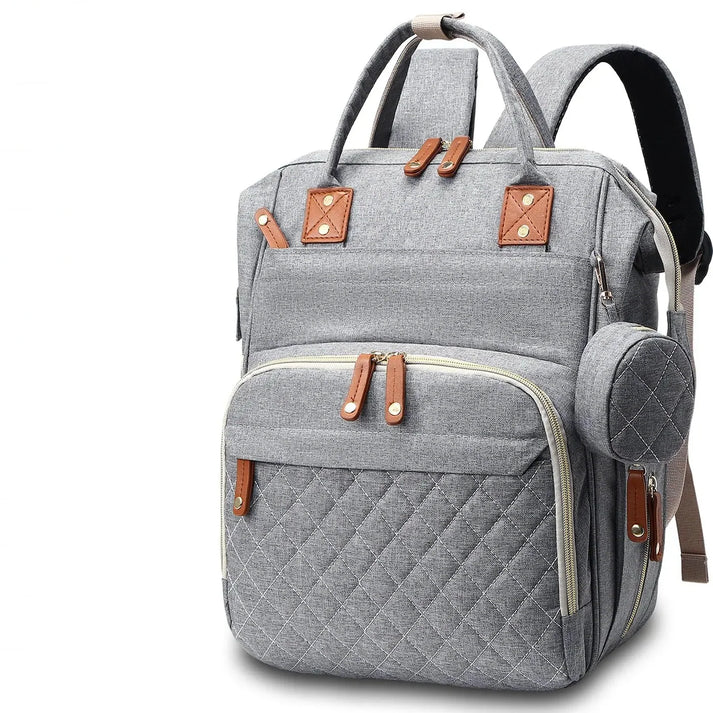 Multifunctional, Large-Capacity Diaper Backpack with Foldable Bed